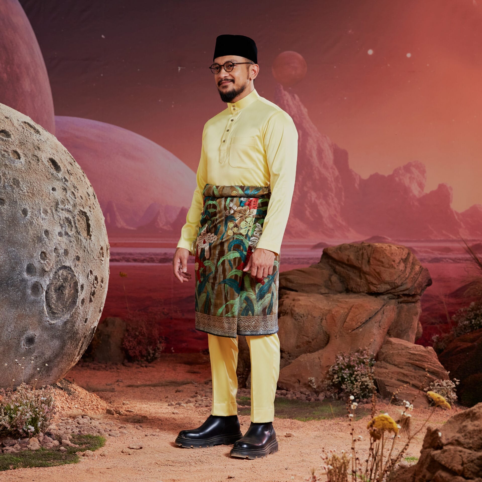 Baju Melayu Dewasa Slim Fit Lemonade Bulan Bintang Malaysia