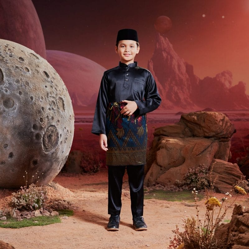 Baju Melayu Kids - Raven Black