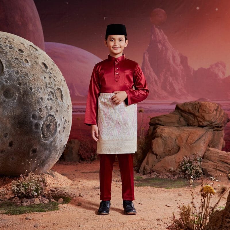 Baju Melayu Kids - Maroon