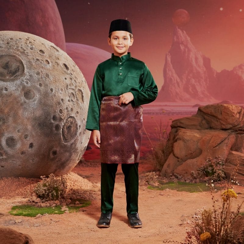 Baju Melayu Kids - Emerald Green