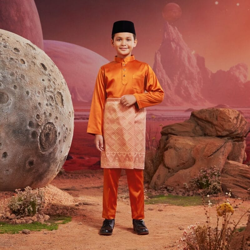 Baju Melayu Kids - Brick Orange 1