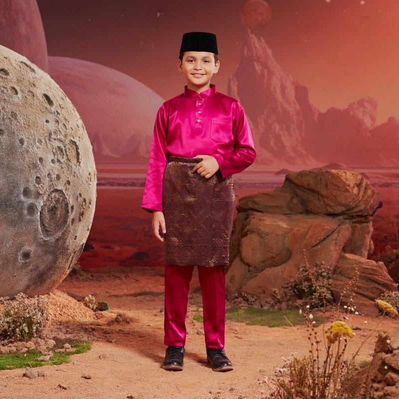 Baju Melayu Kids - Fuchsia Pink
