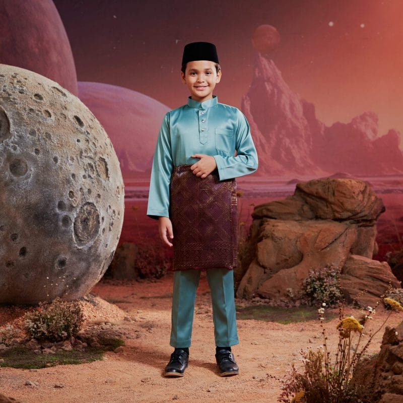 Baju Melayu Kids - Dusty Green