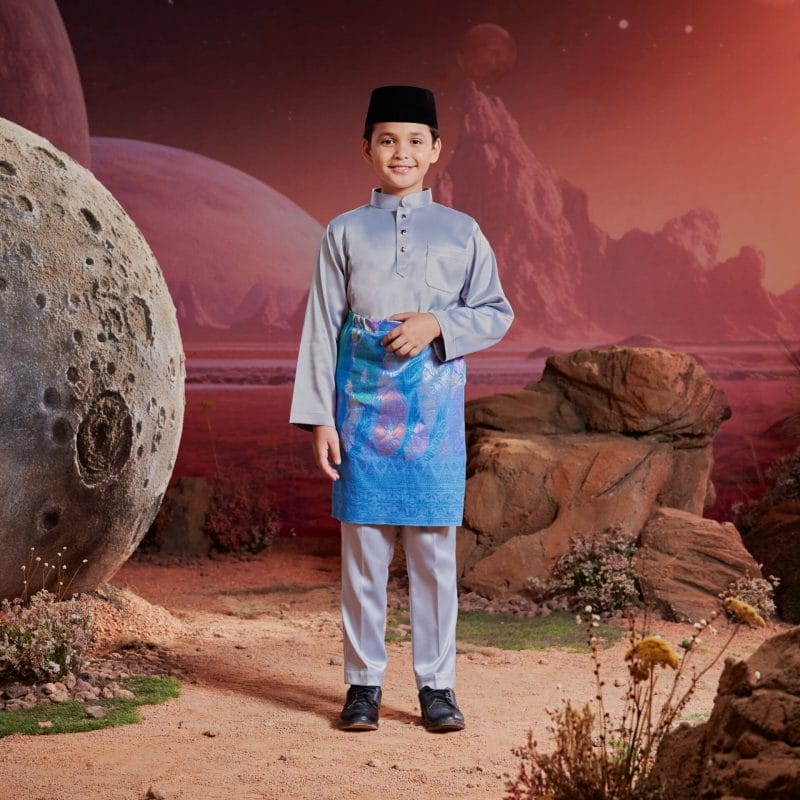 Baju Melayu Kids - Silver