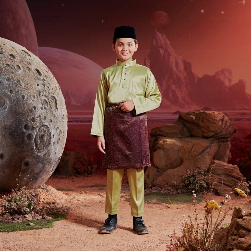 Baju Melayu Kids - Matcha Green