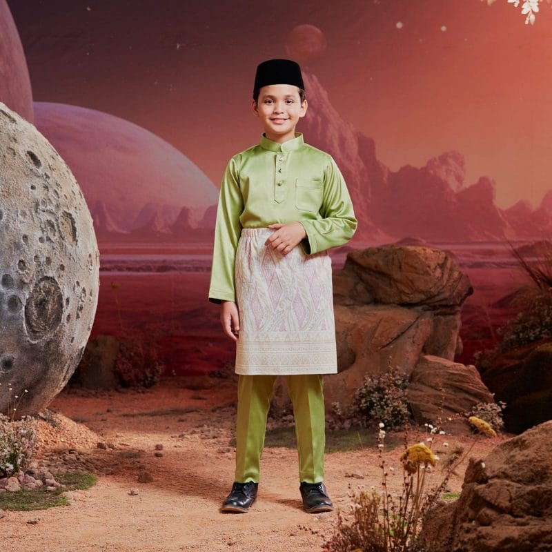 Baju Melayu Kids - Olive Green