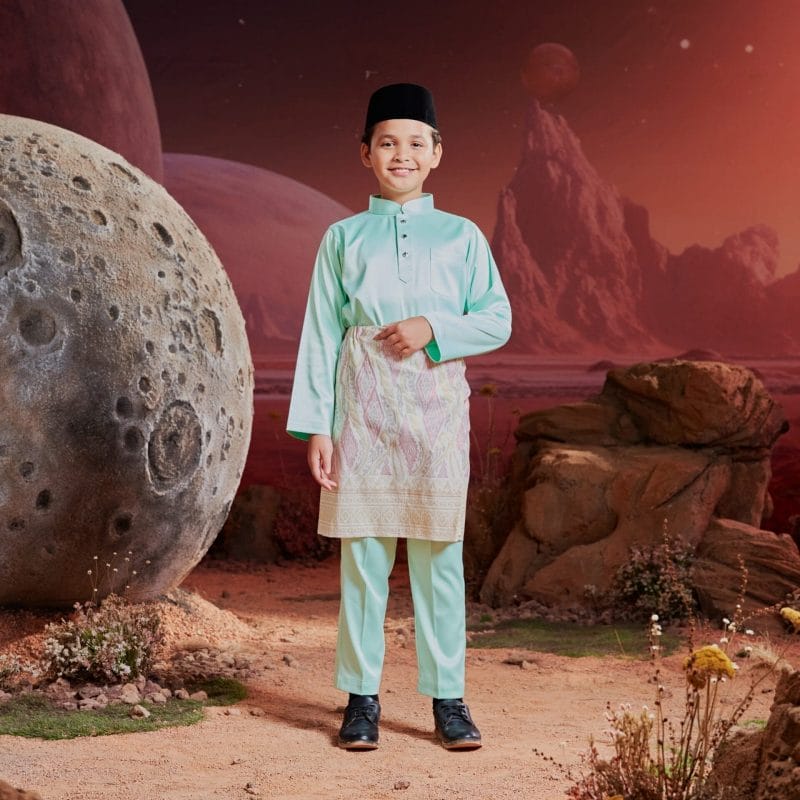 Baju Melayu Kids - Mint Green