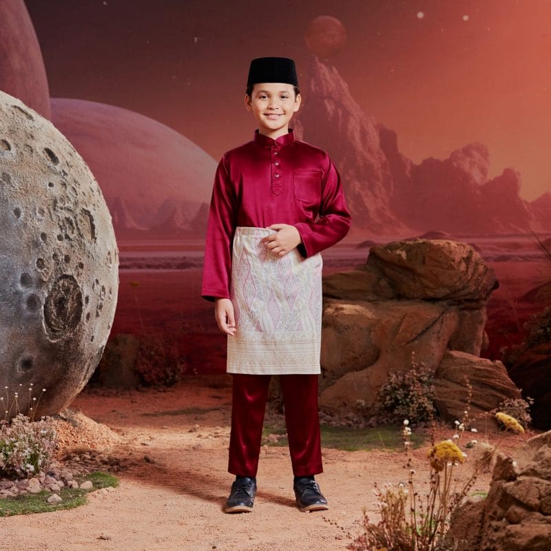 Baju Melayu Kids - Burgundy