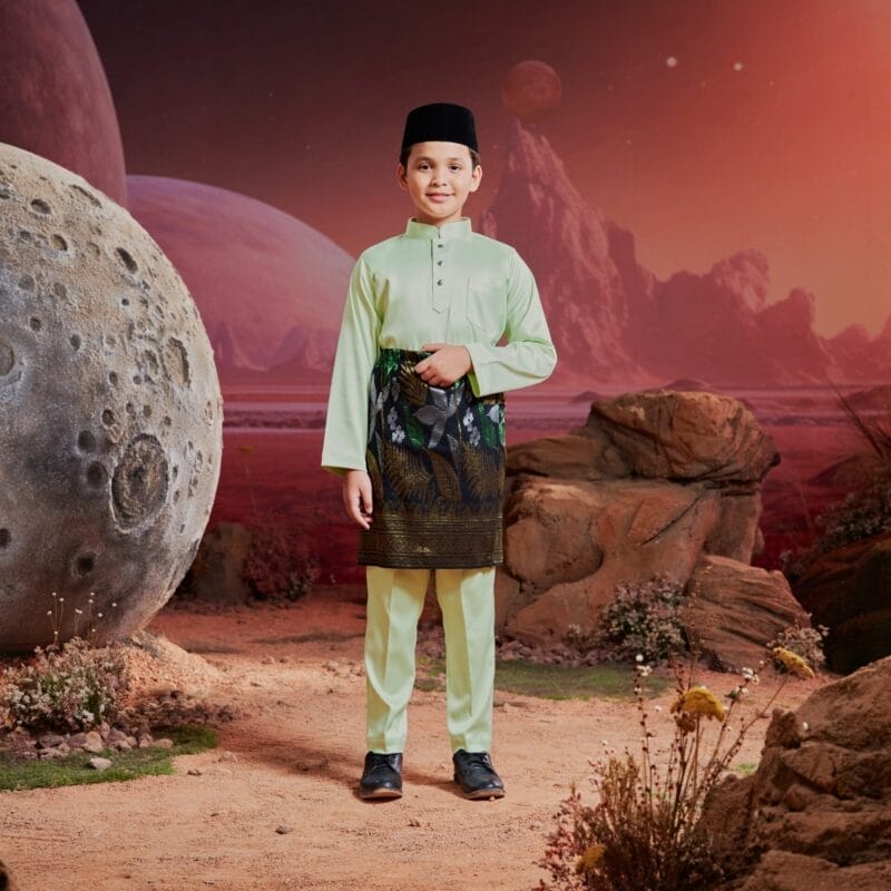 Baju Melayu Kids - Tea Green