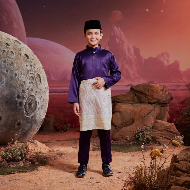 Baju Melayu Kids - Eggplant
