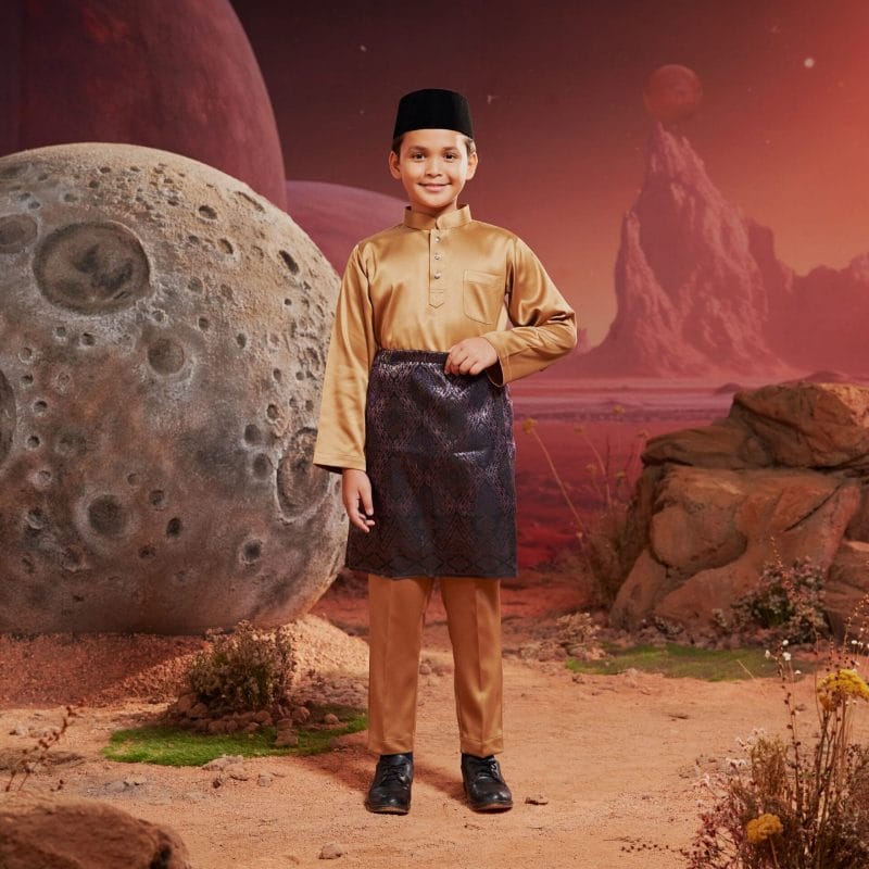 Baju Melayu Kids - Golden Brown