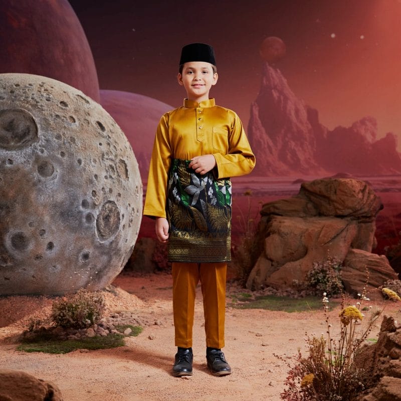Baju Melayu Kids - Golden Mustard