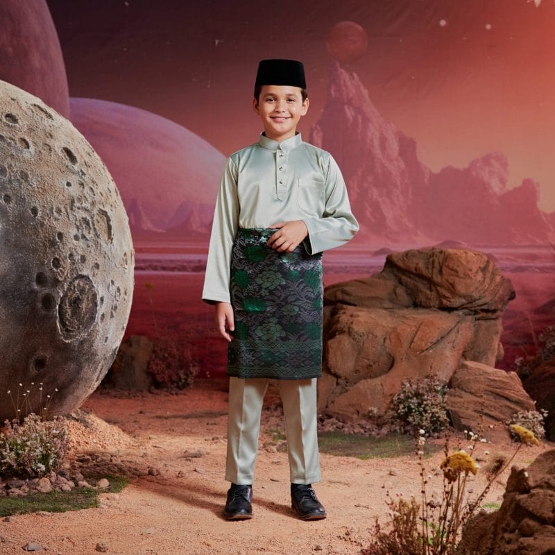 Baju Melayu Kids - Laurel Green