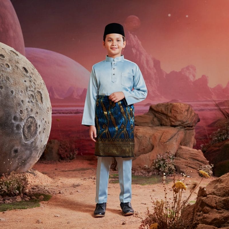 Baju Melayu Kids - Airforce Blue