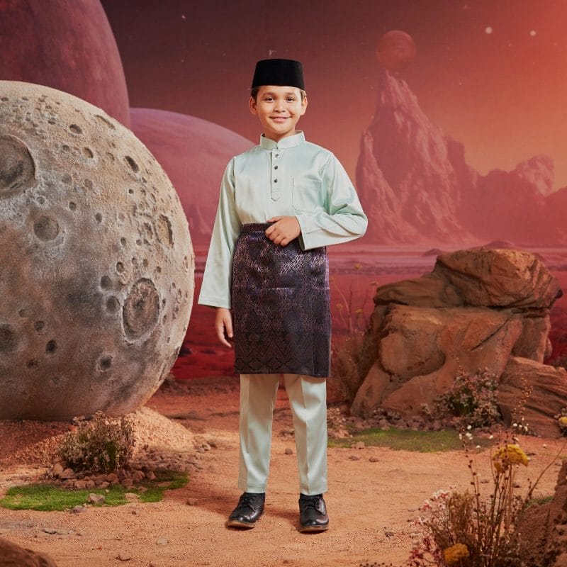 Baju Melayu Kids - Soft Green