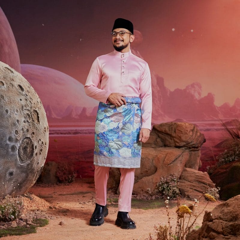 Baju Melayu Dewasa Slim Fit - Blush Pink