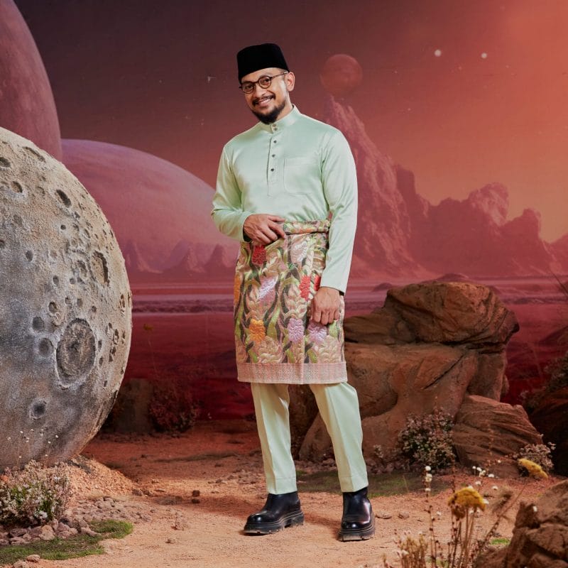 Baju Melayu Dewasa Slim Fit - Honeydew