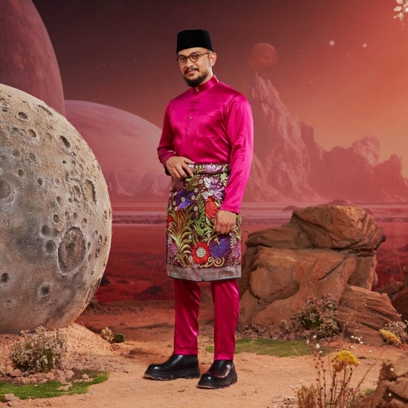 Baju Melayu Dewasa Slim Fit - Fuchsia Pink