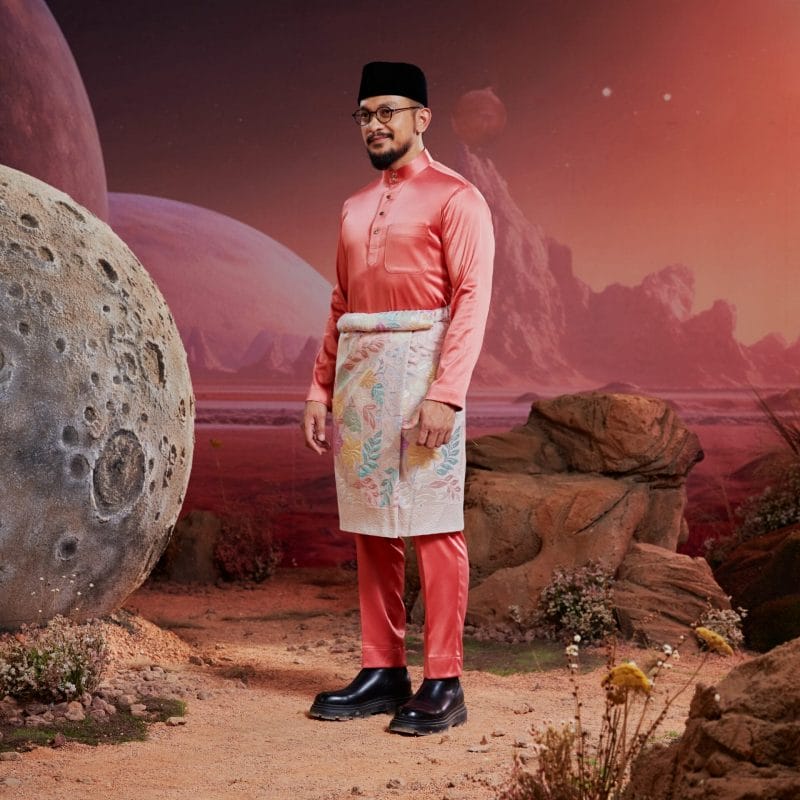 Baju Melayu Dewasa Tailored Fit - Salmon