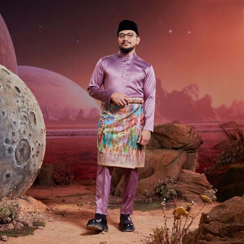 Baju Melayu Dewasa Slim Fit - Dusty Purple