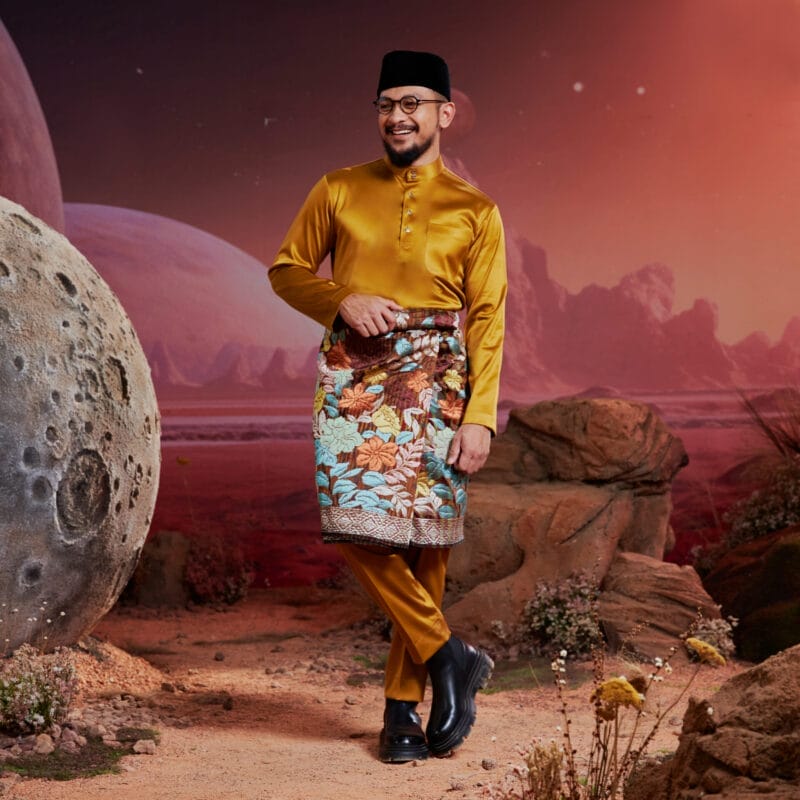 Baju Melayu Dewasa Slim Fit - Golden Mustard