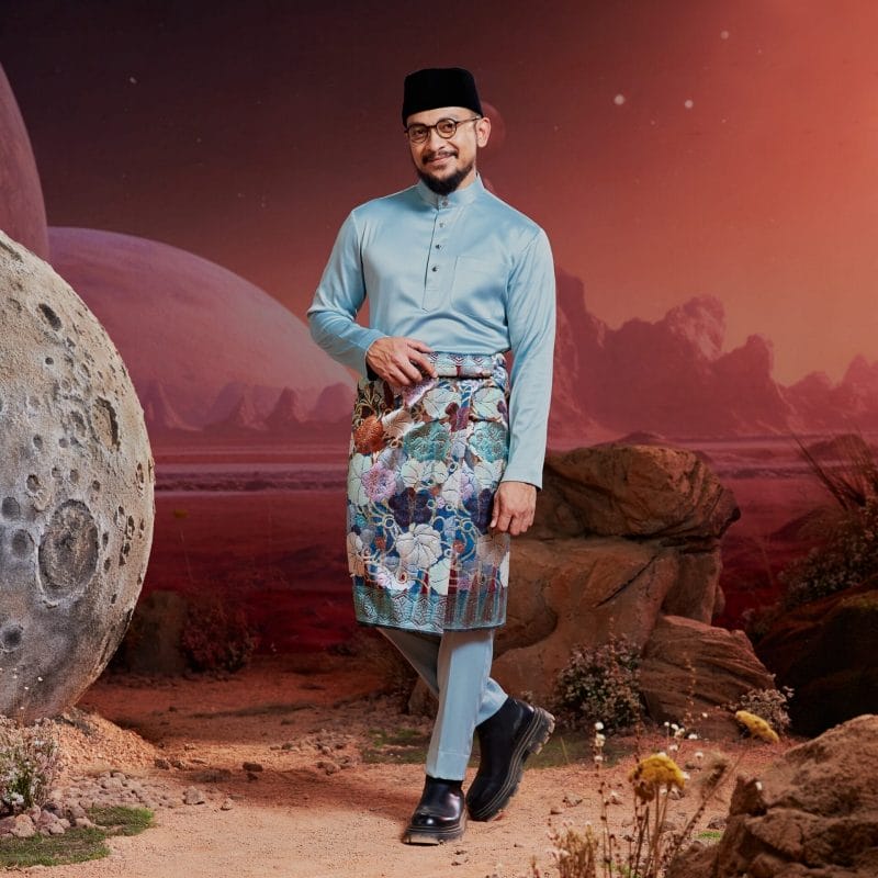 Baju Melayu Dewasa Plus Size - Light Blue