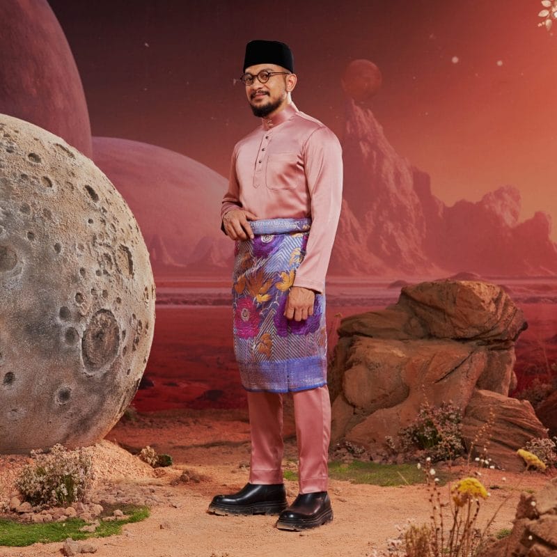Baju Melayu Dewasa Slim Fit - Dusty Pink