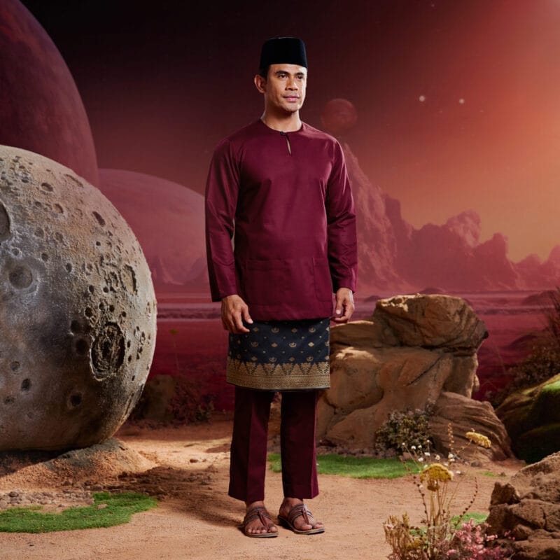 Baju Melayu Teluk Belanga - Burgundy