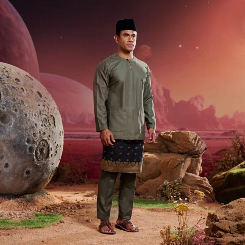 Baju Melayu Teluk Belanga - Ash Green